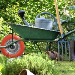 Rueda Carretilla Obra / Jardin Maciza Llanta Acero "Plus" Naranja Impinchable, Para Eje Ø 19 mm Rueda Ø 35 cm