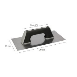 Llana Profesional Acero Mango Polipropileno Acabado Liso 300x150 mm.