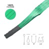 Eslinga Plana Doble Banda 2.000 Kg. Factor Seguridad 7:1, Longitud: 2 Metros Ancho 6 cm. 100% Poliester. Color Verde