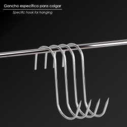 Gancho Carnicero Inoxidable N 3 de 140 x 5 mm. gancho para productos carnicos.