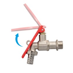 Grifo Esfera 1/2"  Con Sistema De Bloqueo Por Candado Grifo Jardin Exterior, Grifo Con Bloqueo y Conector Manguera