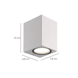 Lampara Aplique Cuadrado GU10 IP65 Color Blanco Aplique Techo, Luz Jardín, Lámpara Jardín, Luz Exterior, Aplique Jardín