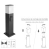 Poste Baliza Jardin Ip44 Con Enchufe Negro
