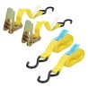 Cinta De Amarre Con Ratchet 4,5 metros x 25 mm. Trinquete Metalico Automatico, Cincha, Eslinga Mercancia, Correa Sujeción (2uds)