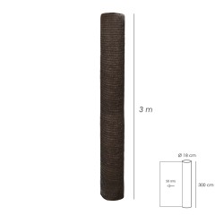 Malla Sombreo Rollo 3,0 x 50 metros, Reduce Radiación, Protección Jardín y Terraza, Regula Temperatura, Color Marrón