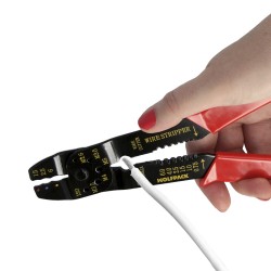 Alicates Crimpar Terminales Con Pelacables 195 mm.