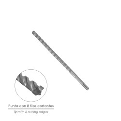 Broca Sds Plus 8 Filos Cortantes Especial Para Hormigon Armado Ø 14 x 260 mm. Broca Paredes, Broca Cimientos, Broca Muros