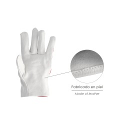 Guantes Piel / Lona Con Velcro. Con Colgador 8" Guantes De Trabajo, Guantes De Protección (Par)