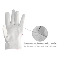 Guantes Piel / Lona Con Velcro. Con Colgador 10" Guantes De Trabajo, Guantes De Protección (Par)
