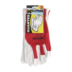 Guantes Piel / Lona Con Velcro. Con Colgador 10" Guantes De Trabajo, Guantes De Protección (Par)