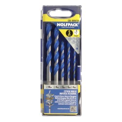 Estuche 5 Brocas Universal Hexagonal  Ø 4 / 5 / 6 / 8 10 mm. Broca Azulejos, Cerámica, Mármol, Hormigón, Metal, Madera, Plástico