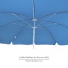 Sombrilla Playa Acero / Poliester Ø 180 cm. Azul. Varillas Fibra De Vidrio.