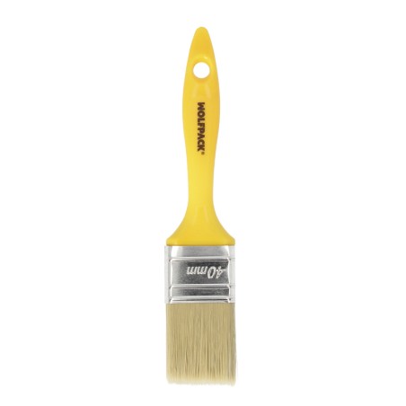 Paletina Profesional Cerda Blanca Ancho 40 mm. Cerdas Naturales Mango Plastico Ergonomico, Brocha Pintor, Pincel Pintura