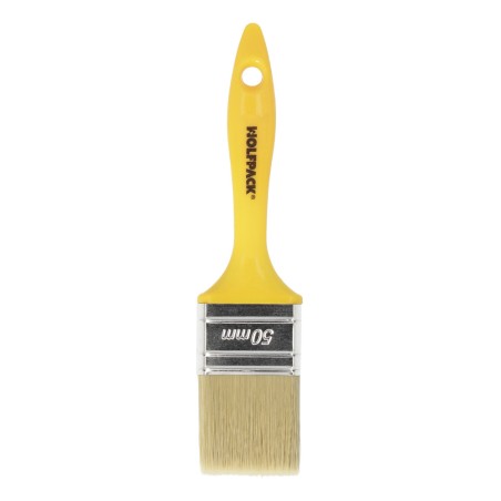 Paletina Profesional Cerda Blanca Ancho 50 mm. Cerdas Naturales Mango Plastico Ergonomico, Brocha Pintor, Pincel Pintura