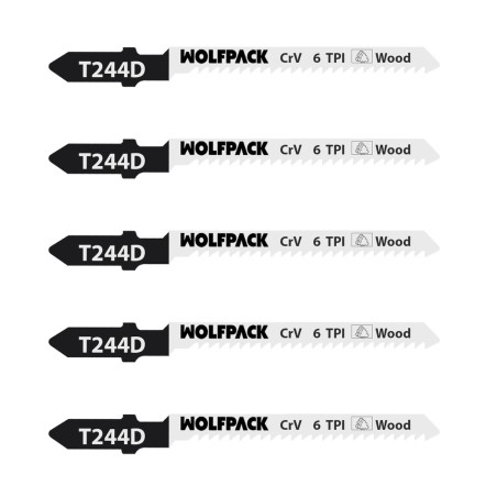 Hojas Sierra Calar Para Madera Corte Grueso 5 Piezas. Hoja Cromo Vanadio 58. Vastago T Universal