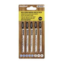 Hojas Sierra Calar Para Madera Corte Grueso 5 Piezas. Hoja Cromo Vanadio 58. Vastago T Universal