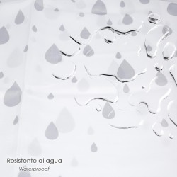 Cortina Ducha Gotas Gris 180x200 cm. Impermeable