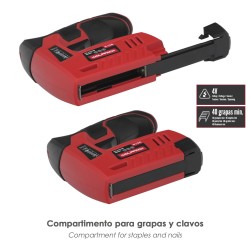 Clavadora Grapadora  Recargable, Pistola Grapas y Clavos, Clavadora a Bateria, 1.500 mAh, 40 Grapas Minuto Con Grapas y Clavos