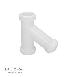 Sifon En  Y, 1 1/2" Salida Ø 40 Mm Para Tubos Lisos