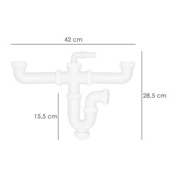 Sifon Doble Con Doble Evacuacion 1 1/2" Ø 40mm