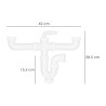 Sifon Doble Con Doble Evacuacion 1 1/2" Ø 40mm