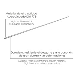 Varilla Roscada Zincada Rosca M12 Longitud 1 Metro