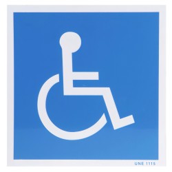 Cartel Minusvalidos Azul y Blanco 21x21 cm.