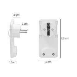 Clavija Enchufe Ultraplano 7 mm. con Asas De Extraccion 16 A - 250 V. Tras Muebles, 3 Cables, Toma Schuko