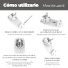 Clavija Enchufe Ultraplano 7 mm. con Asas De Extraccion 16 A - 250 V. Tras Muebles, 3 Cables, Toma Schuko