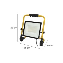 Foco Led Plano 100 Watt / 4000 K / IP 65 / 8000 lúmenes. Con Asa De Transporte.