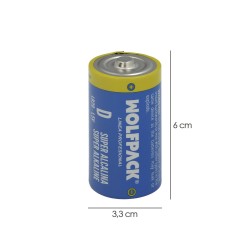 Pila Wolfpack Alcalina D - LR20 (Blister 2 Piezas)