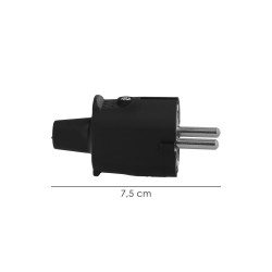 Clavija Toma Tierra Goma 4,8mm Negro (Industrial)