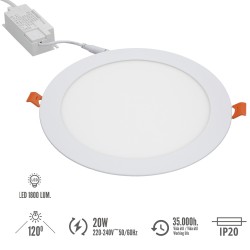 Downlight Led Empotrar 20 Watt 1800 Lumenes 4500K