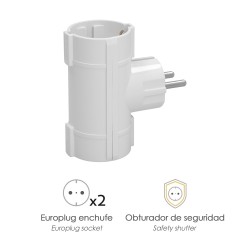 Adaptador Doble Schuko 16 A 250 V.