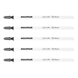 Hoja Larga Sierra Calar Para Madera Corte Grueso 5 Piezas. Hoja Cromo Vanadio 58. Vastago T Universal.