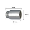 Alargadera Redonda Cromo  1/2" x 20