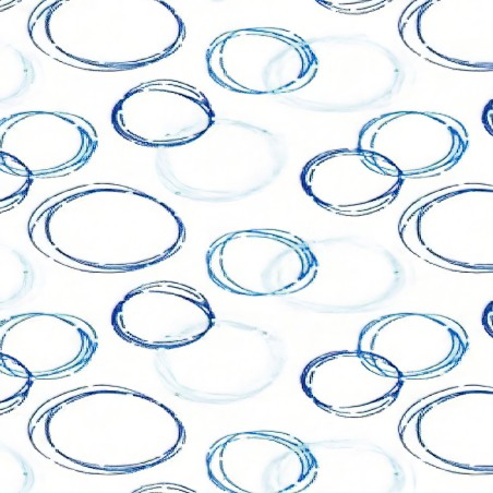 Cortina Ducha Tela Burbujas Azul 180x200 cm.