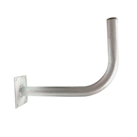 Soporte pared en L (para antenas hasta 65cm), grosor 1,2mm, diámetro 30mm,330mm separación, placa de 90x90mm