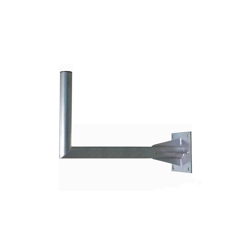 Soporte pared en L (antenas hasta 135cms), Diámetro 70mm, 640mm separación, placa 250x250mm, REFORZADO
