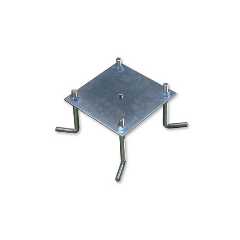 Base cimentación fija con garras, placa 250x250x5mm, espárrago M14-250