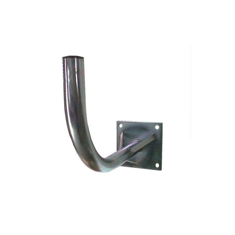 Soporte pared en L (antenas de hasta 125cms). Diámetro 60mm. REFORZADO. Grosor 2mm