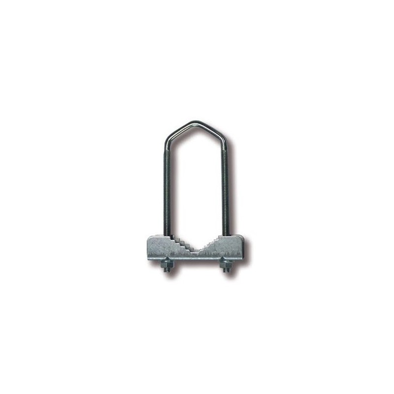 Brida de mástil, métrica 8, 60x150mm, para mástiles con diámetro 25-50mm