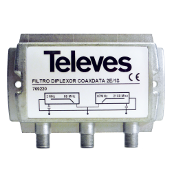 Filtro diplexor para Coaxdata TV-Datos 2-68 MHz/87-2150 MHz