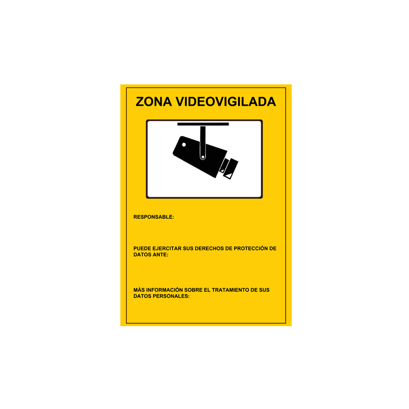 Cartel CCTV de plástico exterior serigrafiado en castellano