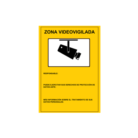 Cartel CCTV de plástico exterior serigrafiado en castellano