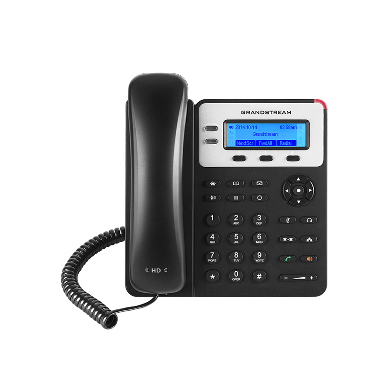 Teléfono IP con 2 líneas, 132 x 48 backlit LCD, 3 teclas XML programables, con POE. Grandtream