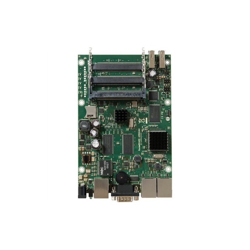 Routerboard SIN WIFI, 680MHz, 256MB RAM, x3 Gb, x5 Slots MiniPCI. Level 5