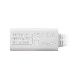 Inyector POE Gigabit para equipos Mikrotik de 18-57V. RJ45 blindados