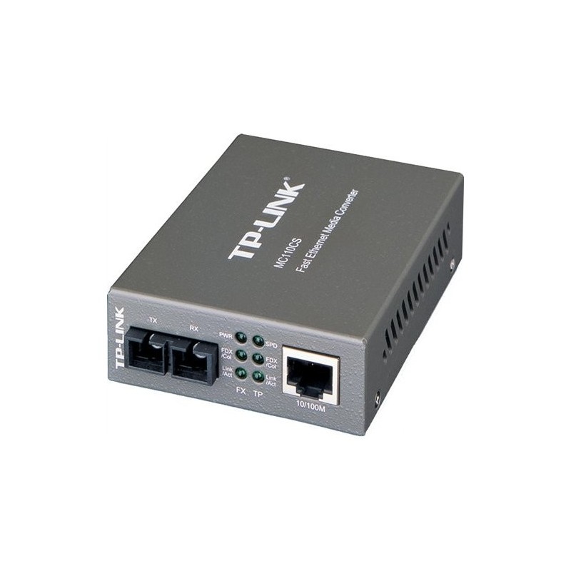 Convierte de SFP (SC/UPC) a RJ45 100Base-FX a 100Base-TX o viceversa. Para 2 fibras. Con módulos SFP integrados