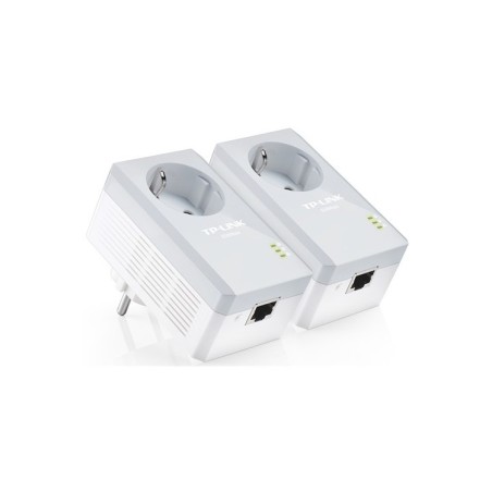 Kit PLC 500Mbps, X1 10/100 con enchufe incorporado. Cobertura 300 metros.